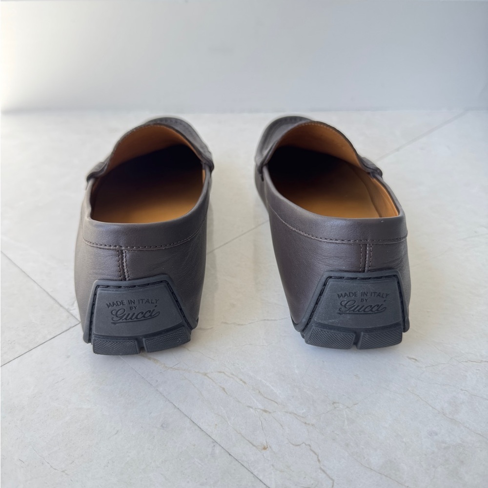 Mens Brown GUCCI Supreme Leather Loafers drivers size 8 - Picture 6 of 10